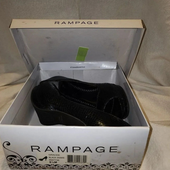 Rampage, BNIB Black Faux Snake Skin Heel, Size 8.5 - Picture 8 of 9